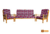 Geneva Solid Teak Wood Sofa Set - (3+1+1) 5 Seater