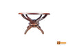 Amazon Round Solid Rosewood Dining Table with Etched Glass Top