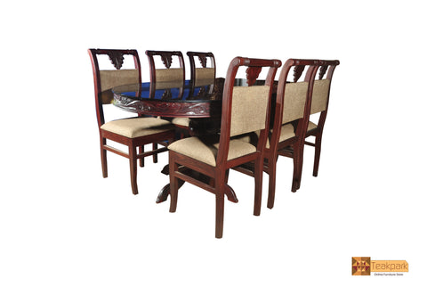 Padma Oval Rosewood Dining Set - 6 Seater