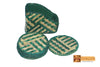 Romia Woven Natural Screwpine Leaf Tea Coaster(Set of 6)-Design 4-Organic and Eco friendly