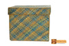 Leto Woven Natural Screwpine Leaf Box with Lid-Design 1-Organic and Eco friendly