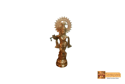 Krishna Idol Black Metal - 2.2 Ft