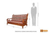 Texas Solid Teak Wood 3 Seater Sofa