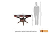 Amazon Solid Round Rosewood Dining Set - Glass Table Top with 6 Chairs