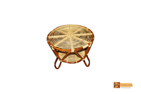 Chimboro Cane Round Teapoy