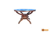 Amazon Round Solid Rosewood Dining Table with Etched Glass Top