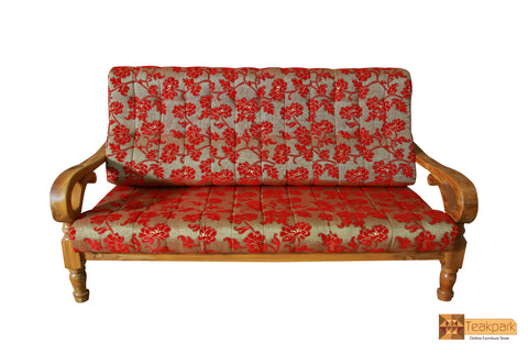 Manila Solid Teak Wood 3 Seater Sofa