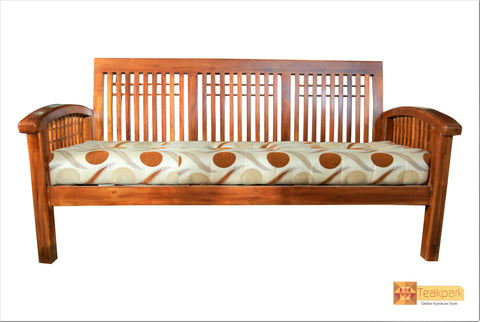 Dallas Solid Teak Wood 3 Seater Sofa