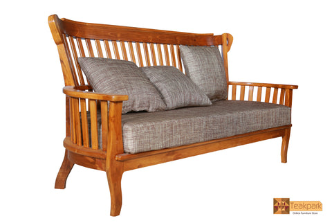 Berlin Solid Teak Wood 3 Seater Sofa