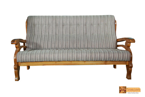 Leeds Solid Teak Wood 3 Seater Sofa
