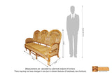 Bamrane Cane Sofa Set.One 3 Seater+2 Single Seater