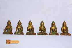 Set of 6 Budhas Brass Sculpture- BS015(8*6*4 in cm)