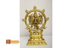 Spinning Sudarsana Chakra Brass Sculpture- BS016 (25*18*7 in cm)