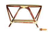 Zulu Cane Teapoy with Glass Top