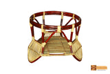 Bassa  Round Cane Teapoy with Glass Top
