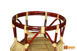 Bassa  Round Cane Teapoy with Glass Top