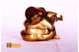 Brass Ganesha With Flute Sculpture- BS008 (8*11*9 in cm)