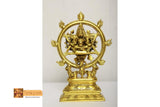 Spinning Sudarsana Chakra Brass Sculpture- BS016 (25*18*7 in cm)