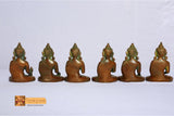 Set of 6 Budhas Brass Sculpture- BS015(8*6*4 in cm)