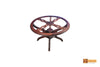 Amazon Round Solid Rosewood Dining Set - Glass Top Table with 4 Chairs