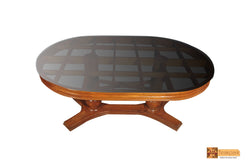 Nila Oval Teak Wood Dining Table - 6 Seater