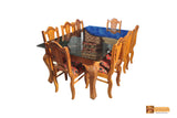 Kaveri Teak Wood Dining Table - 6/8 Seater