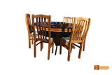 Yamuna Round Teak Wood Dining Set - 6 Seater