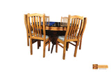 Yamuna Round Teak Wood Dining Set - 6 Seater