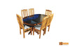 Padma Oval Teak Wood Dining Table - 6 Seater
