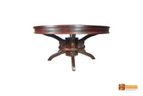 Amazon Solid Round Rosewood Dining Set - Glass Table Top with 6 Chairs