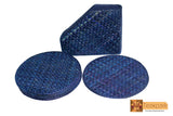 Sirona Woven Natural Screwpine Leaf Dining Coaster 9 inch(Set of 6)- Design 4-Organic and Eco friendly