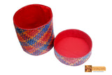 Concordia Woven Natural Screwpine Leaf Round Basket with Lid-Organic and Eco friendly