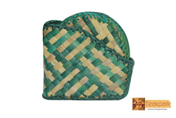 Romia Woven Natural Screwpine Leaf Tea Coaster(Set of 6)-Design 4-Organic and Eco friendly