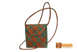Egeria Woven Natural Screwpine Leaf Girls Bag with Long Strap-Design 2-Organic and Eco freindly
