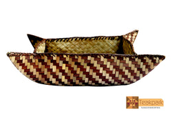 Klio Woven Natural Screwpine Leaf Fruit Bowl-Design 1-Organic and Eco friendly