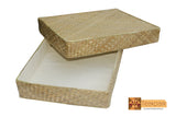 Thisbe  Woven Natural Screwpine Leaf Square Tray with Lid-Organic and Eco friendly