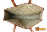 Massalia Woven Natural Screwpine Leaf Shopper Bag