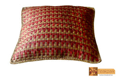 Miriam Woven Natural Screwpine Leaf Double Colour Throw Pillow-Organic and Eco Friendly