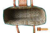 Vesta Woven Natural Screwpine Leaf Big Shopper Bag-Design 2-Organic and Eco friendly