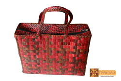 Hebe Woven Natural Screwpine Leaf Shopper Bag with Zip-Design 3-Organic and Eco friendly
