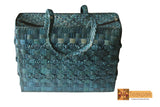 Iris Woven Natural Screwpine Leaf Shopper Bag with Zip-Design 2-Organic and Eco friendly