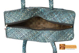 Iris Woven Natural Screwpine Leaf Shopper Bag with Zip-Design 2-Organic and Eco friendly