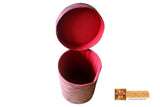 Doris Woven Natural Screwpine Leaf Round Laundry Basket with Lid-Design 3