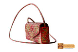 Irene Woven Natural Screwpine Leaf Girls Mobile Bag with Long Strap-Design 2-Organic and Eco friendly