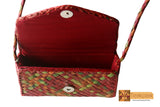 Irene Woven Natural Screwpine Leaf Girls Mobile Bag with Long Strap-Design 2-Organic and Eco friendly