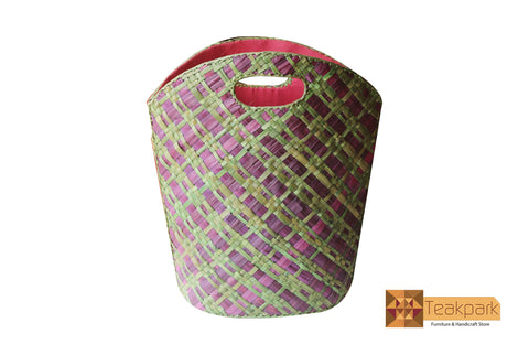 Juno Woven Natural Screwpine Leaf Shopper Bag - Design 2-Organic and Eco Friendly