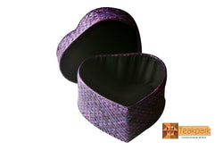 Diana Woven Natural Screwpine Leaf Heart Utility Box-Design 1-Organic and Eco freindly