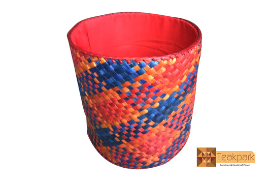 Pandora Woven Natural Screwpine Leaf Round Basket