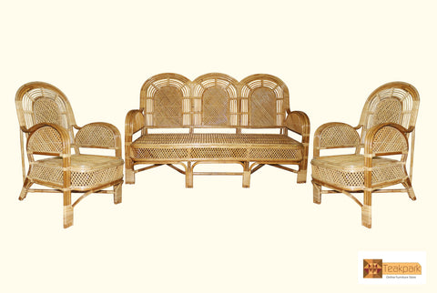 Bamrane Cane Sofa Set.One 3 Seater+2 Single Seater