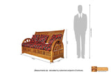 Verona Solid Teak Wood 3 Seater Sofa